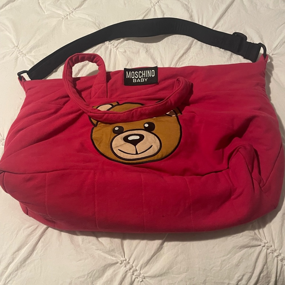 Pink Moschino Diaper Bag